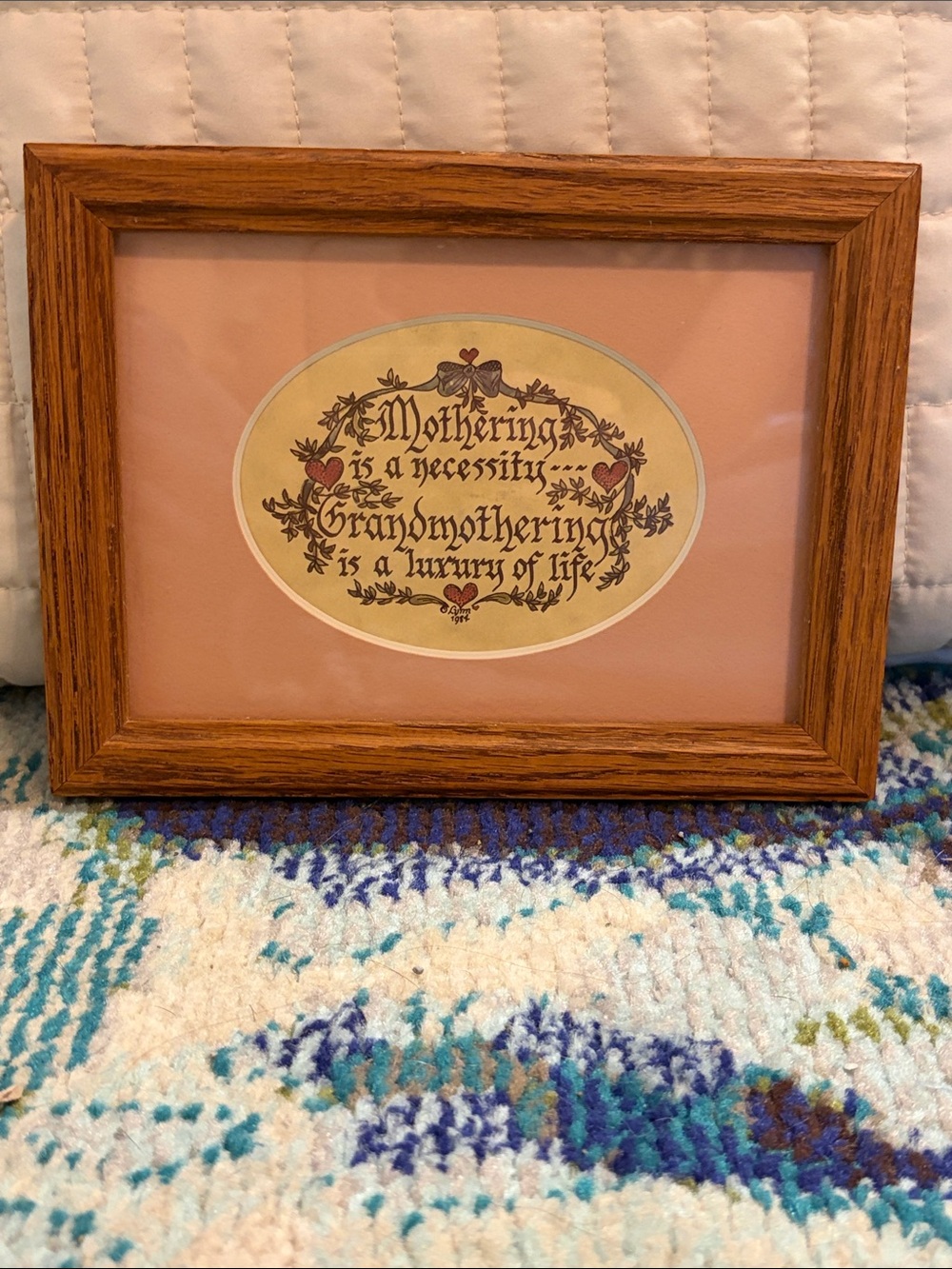 Framed Vintage Calligraphy Art